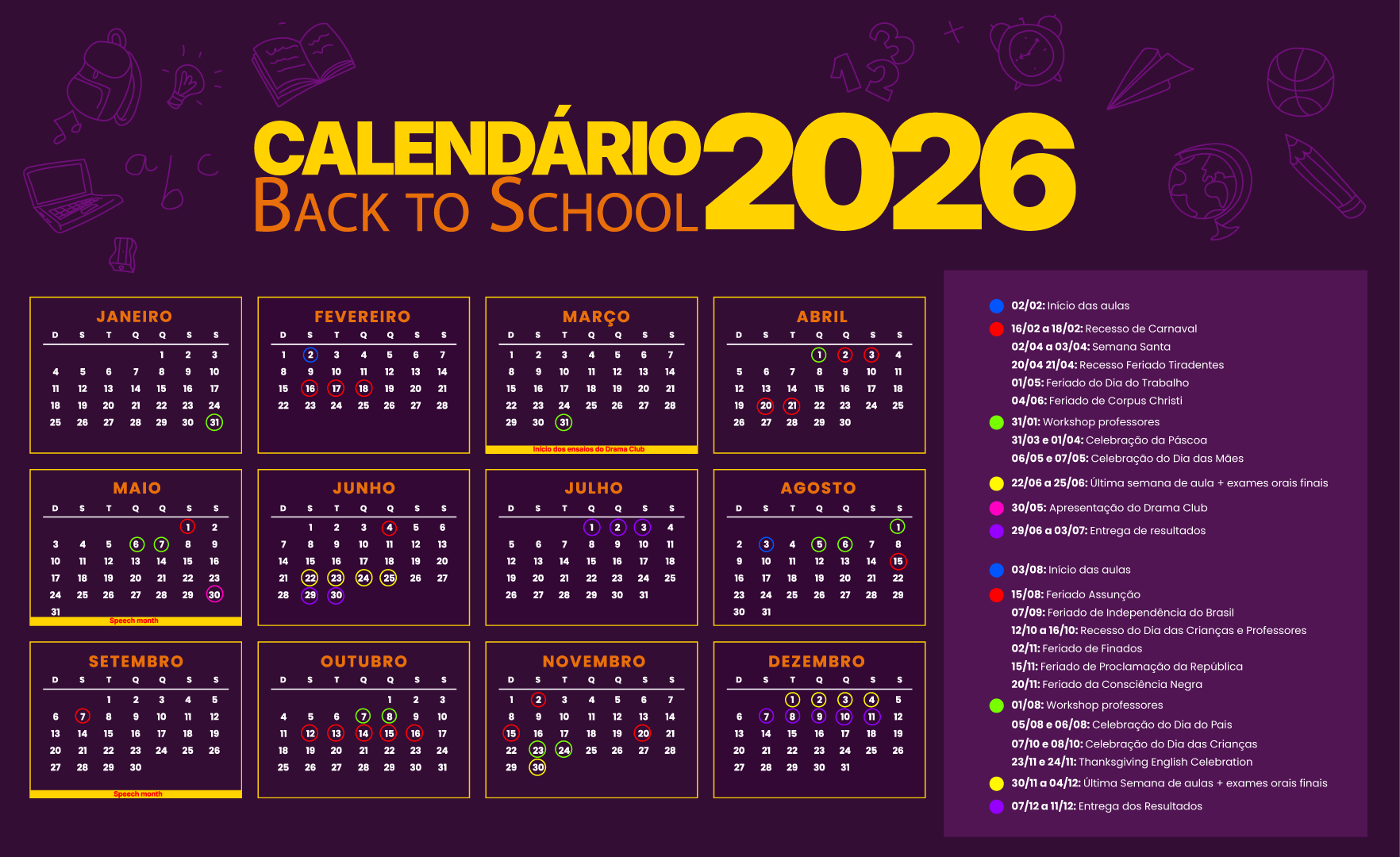 Calendário Five For One 2026